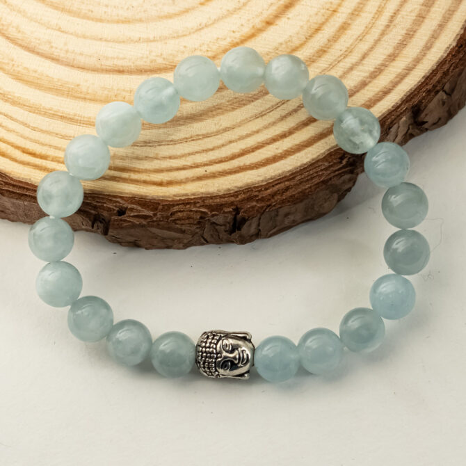 Aquamarine Round Bead Bracelets