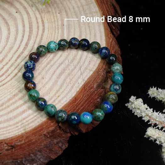 Azurite Round Bead Bracelets