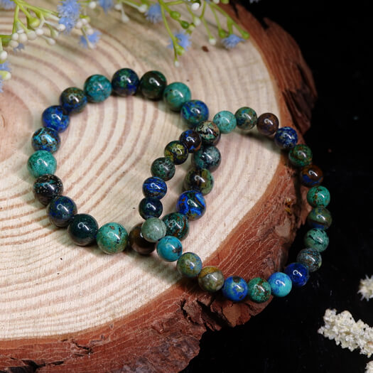 Azurite Round Bead Bracelets