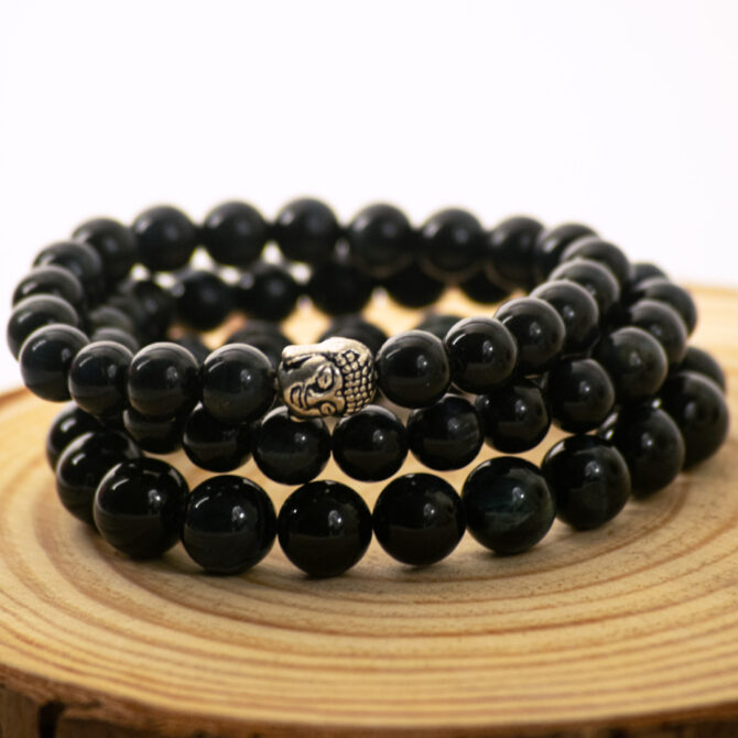 Black Onyx Round Bead Bracelets