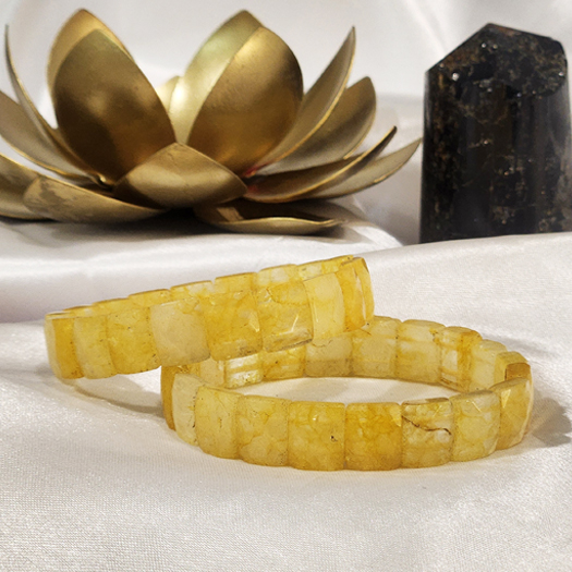 Citrine Rectangle Bead Bracelet