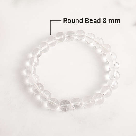 Clear Quartz Round Bead Bracelets