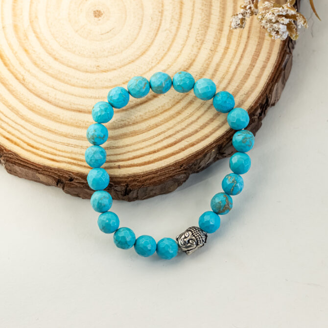 Magnesite Turquoise Diamond cut Bracelets