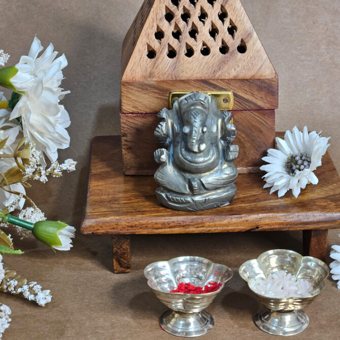 Pyrite Ganesha Idol / Murti - Wealth and Abundance