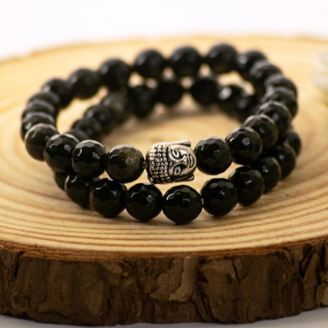 Golden Obsidian Diamond cut Bracelets