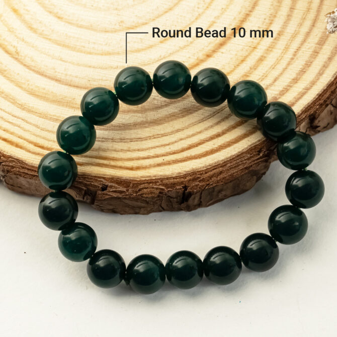 Green Jade Round Bead Bracelets