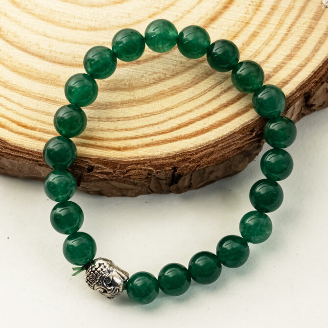 Green Jade Round Bead Bracelets