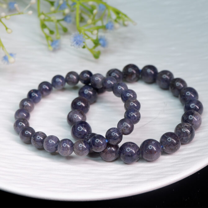 Iolite Round Bead Bracelets