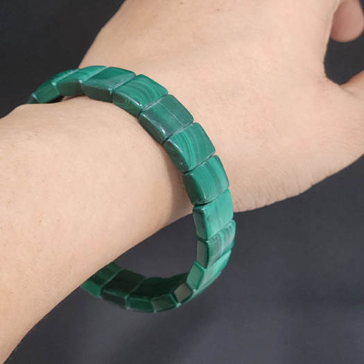 Malachite Rectangle Bead Bracelet