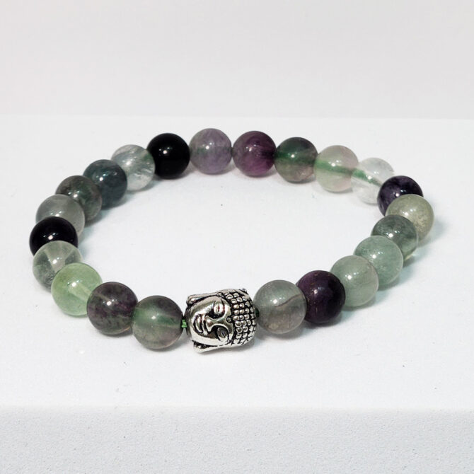 Multi fluorite Round Bead Bracelets