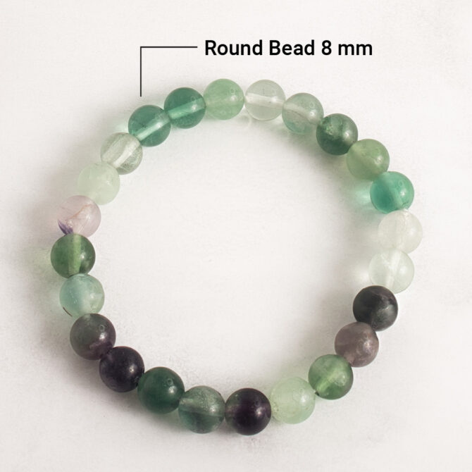 Multi fluorite Round Bead Bracelets
