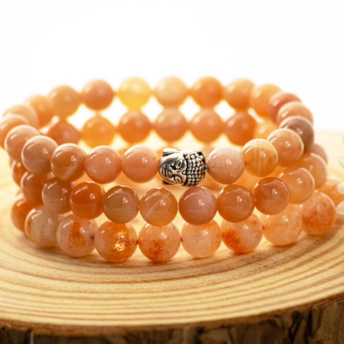 Sunstone Round Bead Bracelets