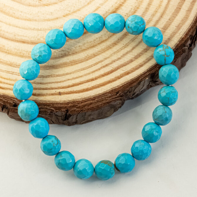 Magnesite Turquoise Diamond cut Bracelets