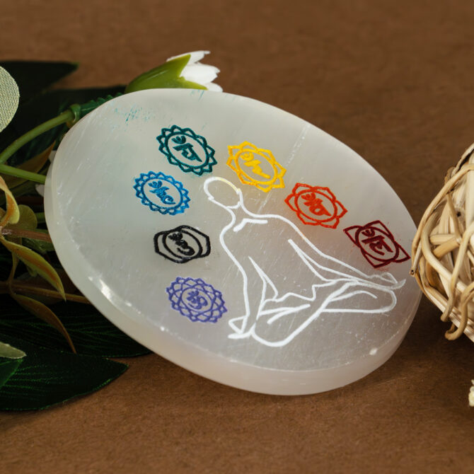 Selenite Round Charging plates-3 inch