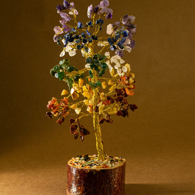 7 Chakra Tree - Wood Base