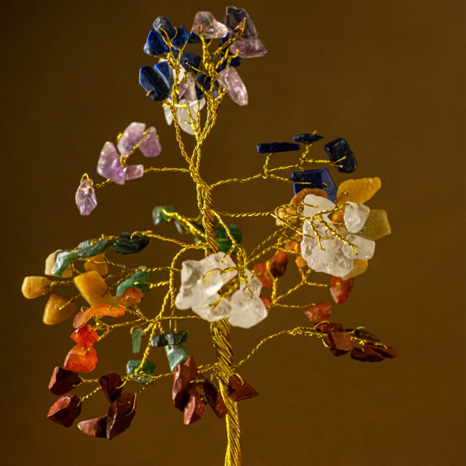 7 Chakra Tree - Wood Base