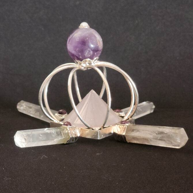 Amethyst & Clear Quartz  Pencil Energy  Generator