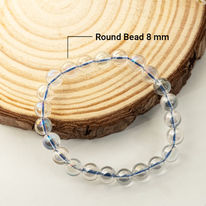 Angel Aura Quartz Round Bead Bracelet