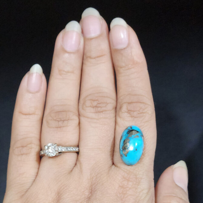 Certified Natural Turquoise (Irani Firoza) Stone