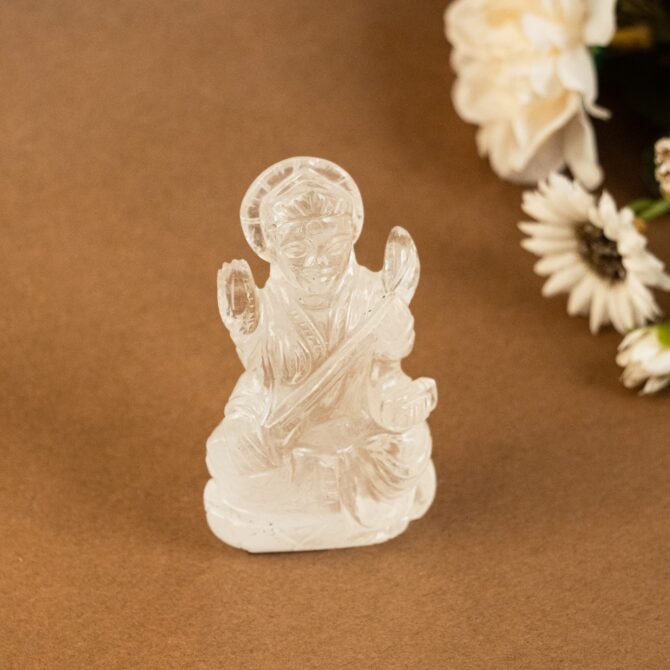 Clear Quartz Saraswati Idol / Murti