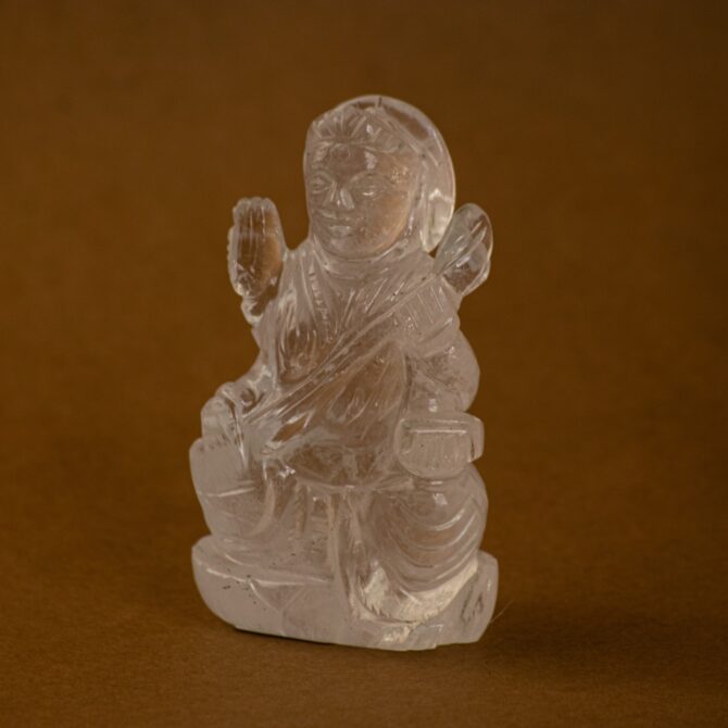 Clear Quartz Saraswati Idol / Murti