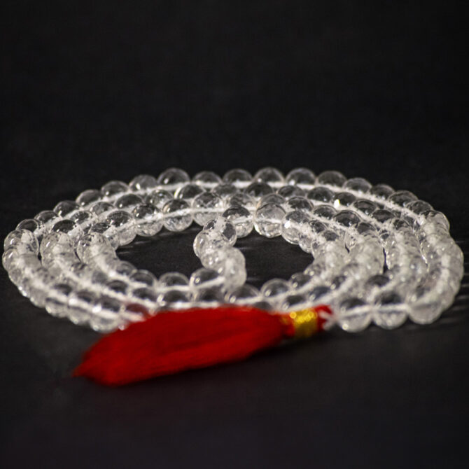 Clear Quartz / Sphatik Diamond cut Jaap Mala