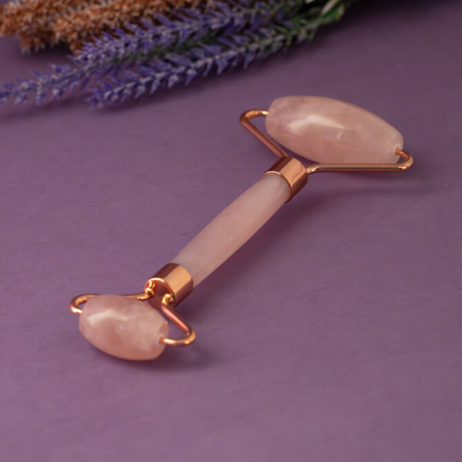 Rose Quartz Crystal Face Roller / Massager