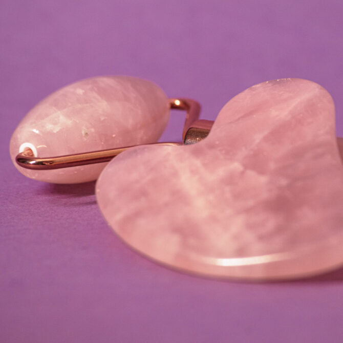 Rose Quartz Face Roller and Gua-Sha Set / Combo