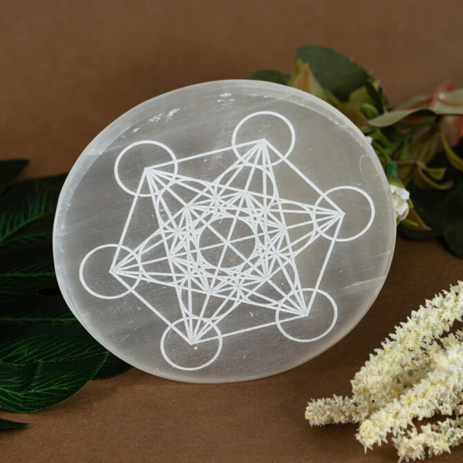 Selenite Round Charging plates - 4 inch
