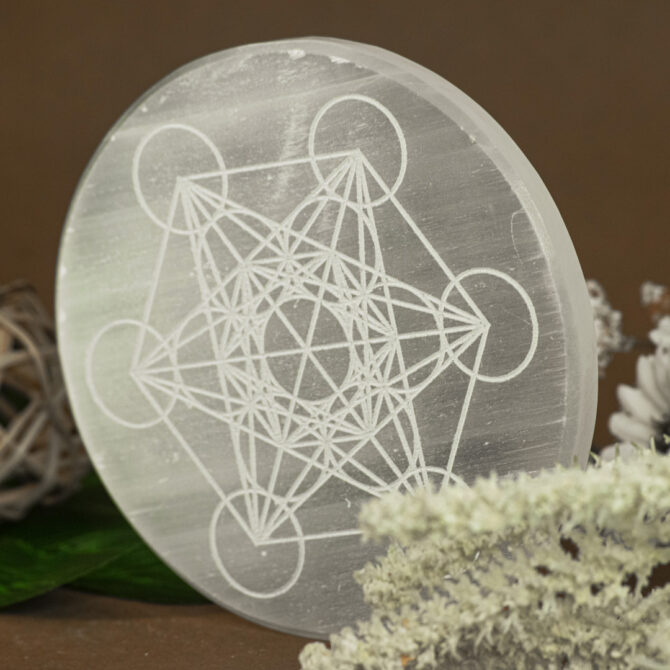 Selenite Round Charging plates - 4 inch