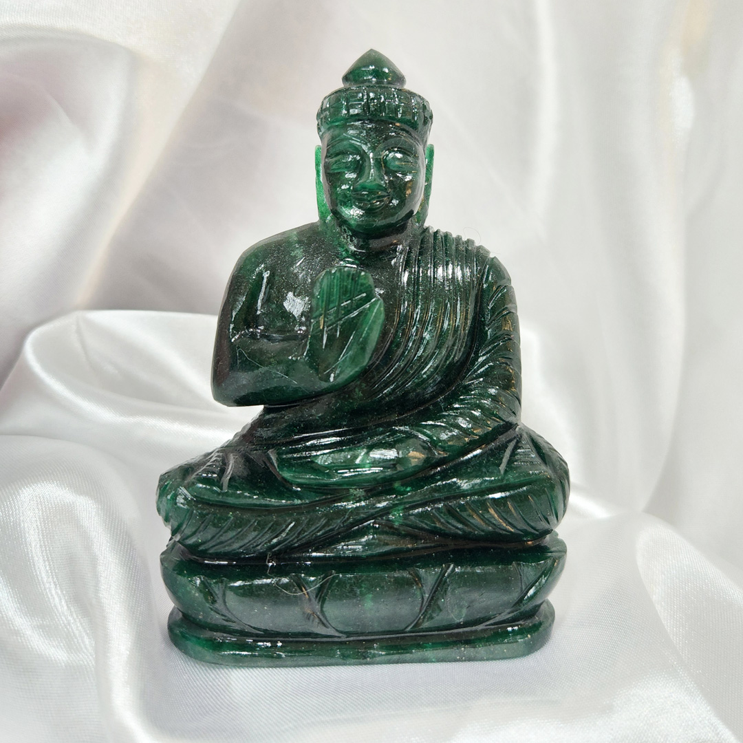 Green Jade Buddha Idol