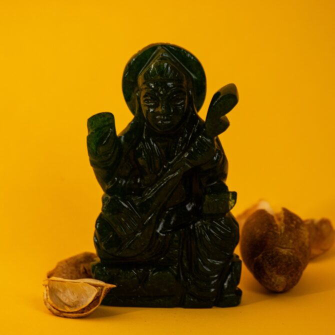 Green Jade Lakshmi Idol