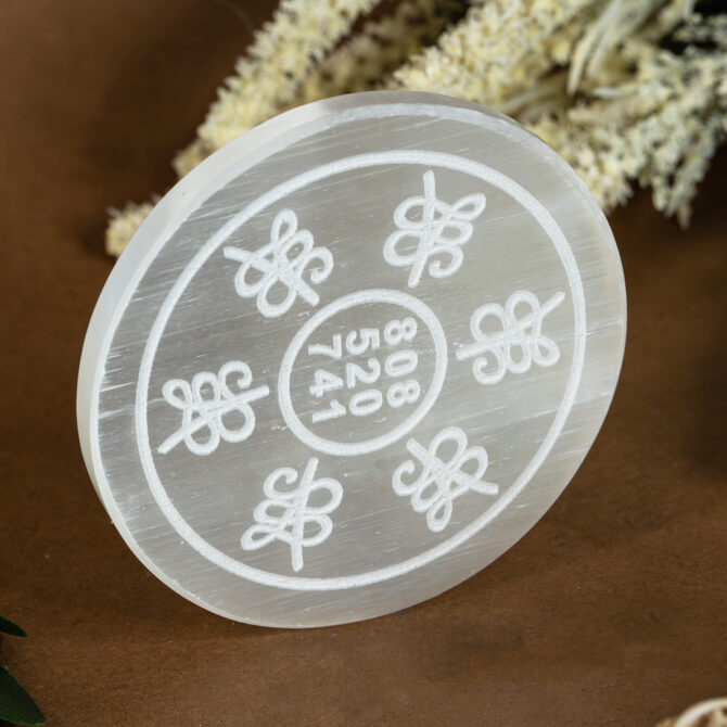 Selenite Round Charging plates-3 inch