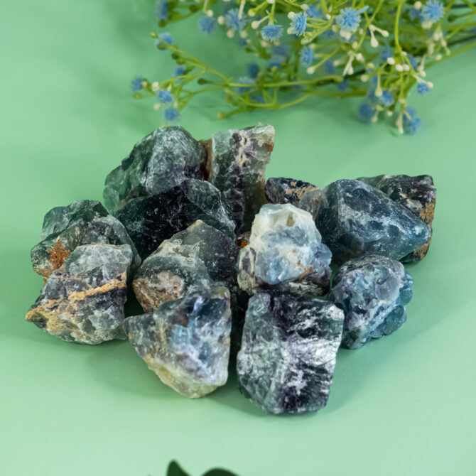 Multi fluorite Rough Raw Stone