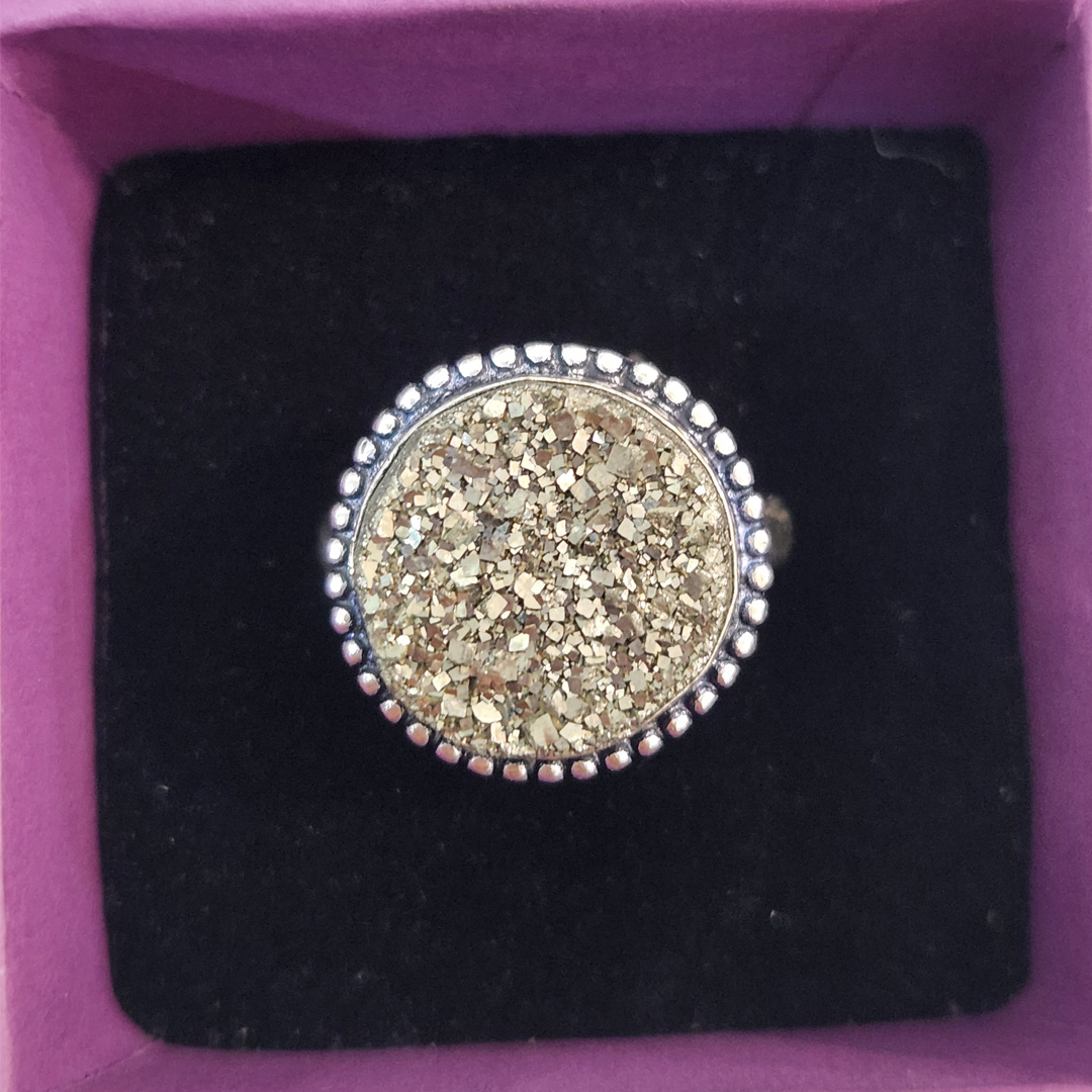 Pyrite adjustable Rings