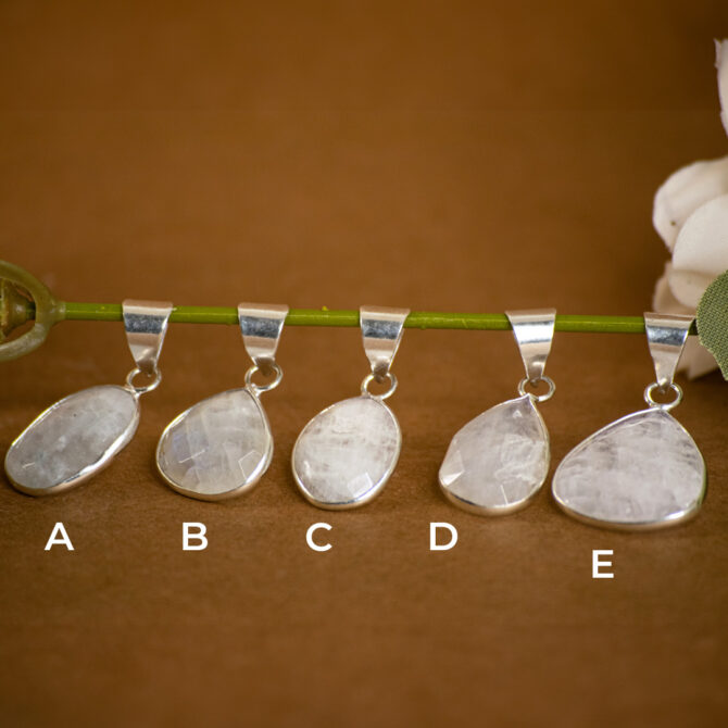 Rainbow Moonstone Faceted Pendants