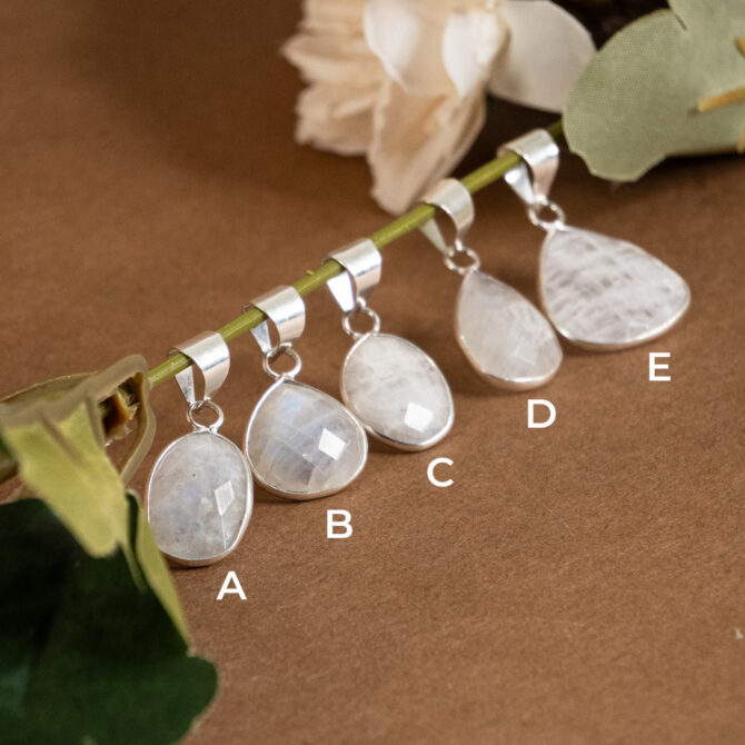 Rainbow Moonstone Faceted Pendants