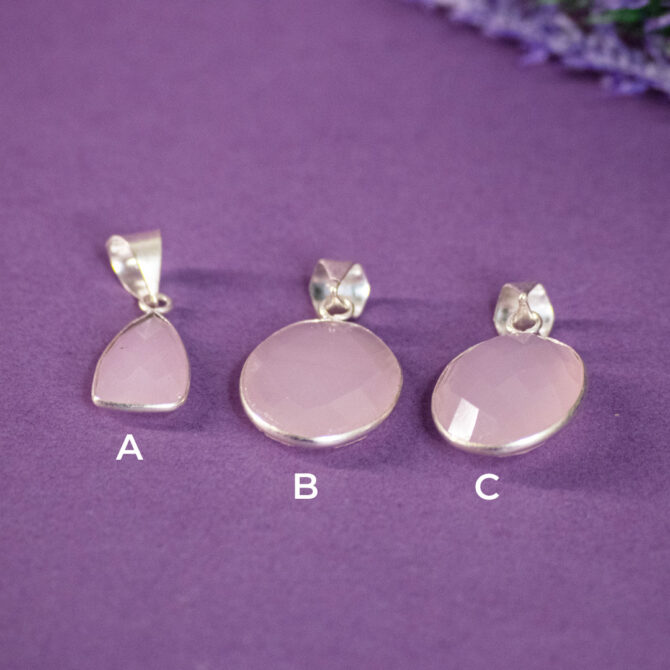 Rose Quartz Faceted Pendants