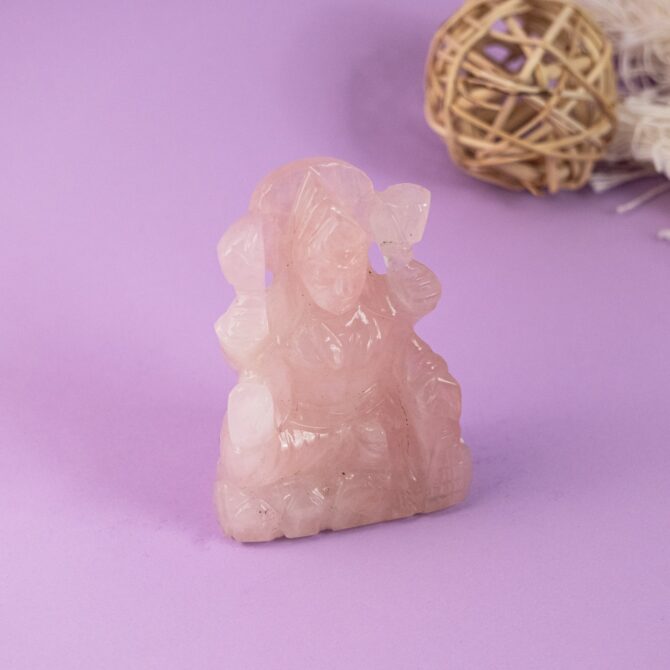 Rose Quartz Lakshmi Idol