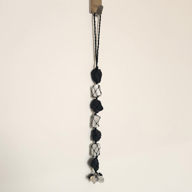 Selenite & Black Tourmaline Raw Stone Hanger