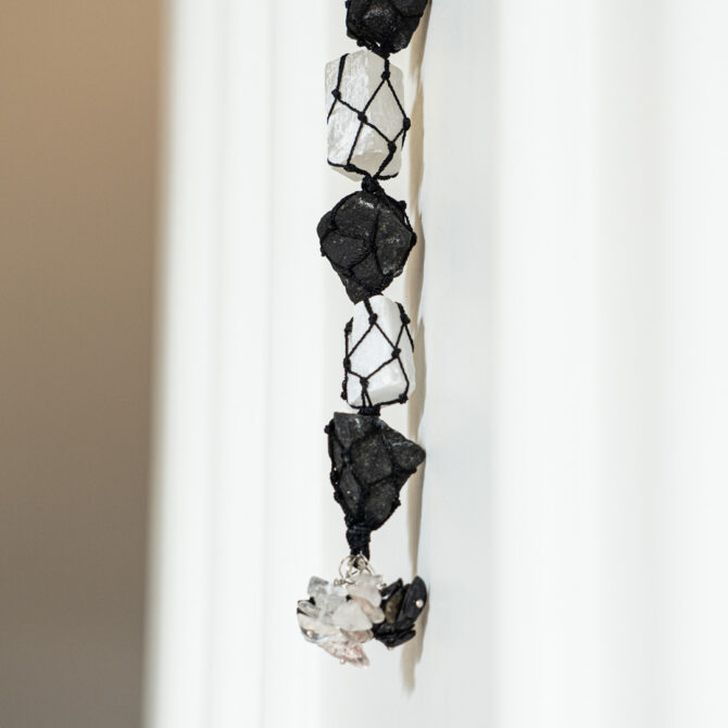 Selenite & Black Tourmaline Raw Stone Hanger