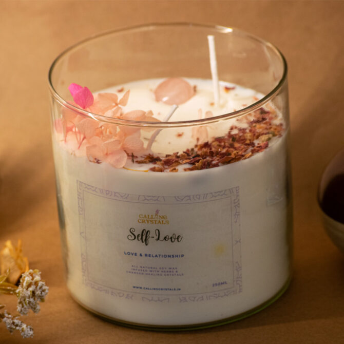Self-Love - Herbs & Crystal Infused Candle