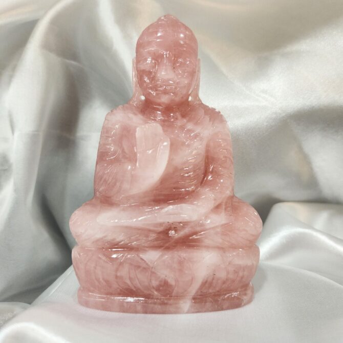 Rose Quartz Buddha Idol