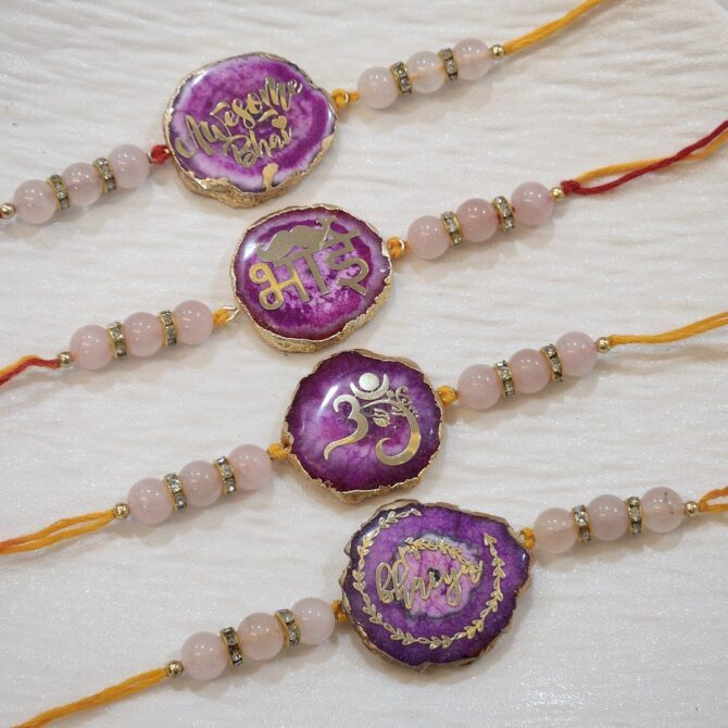 Rose Quartz - Pink Agate Rakhi