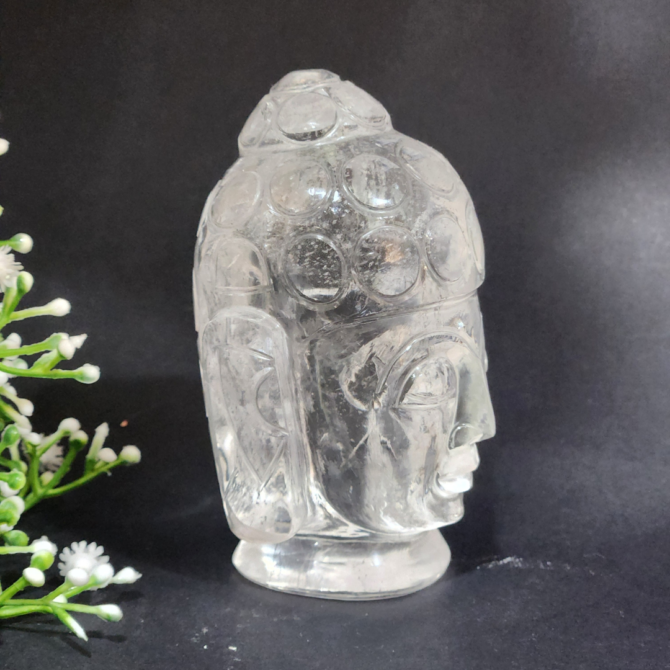 Clear Quartz Buddha Head