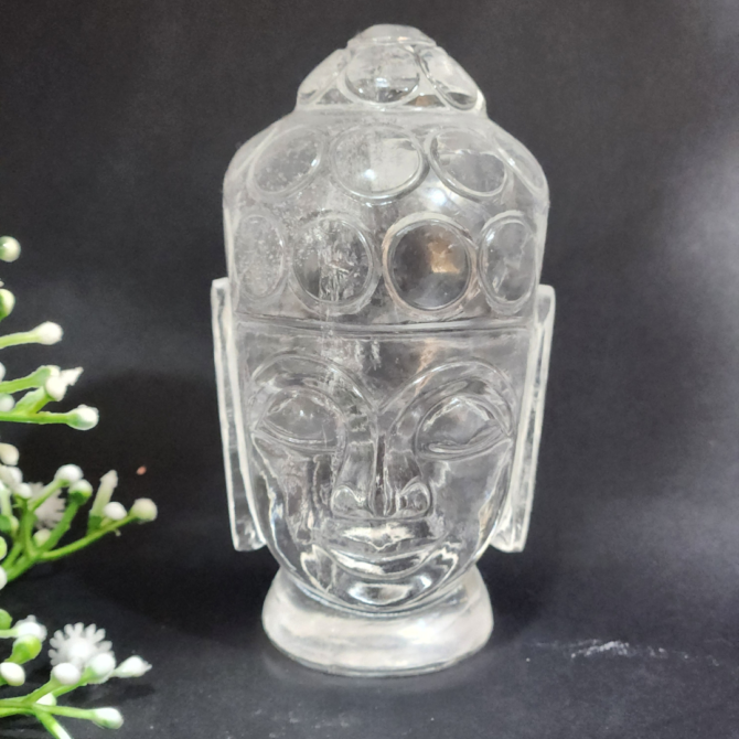 Clear Quartz Buddha Head