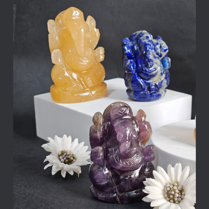 Yellow Aventurine Ganesha Idol / Murti