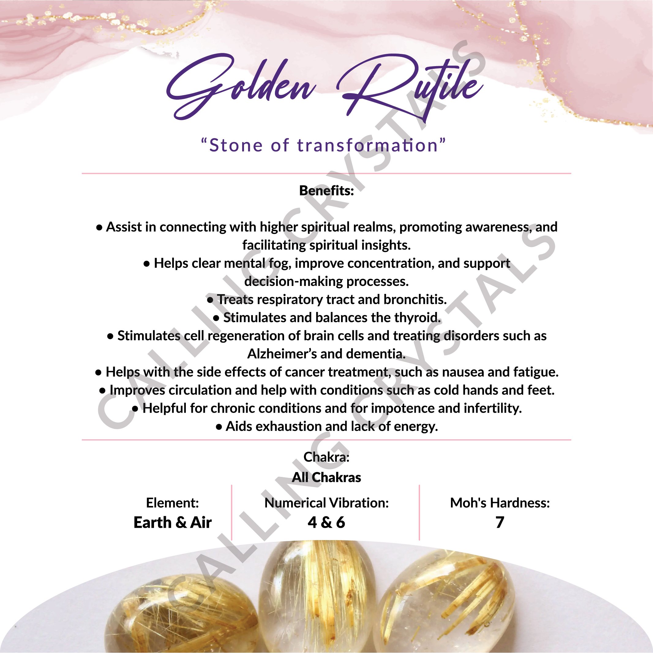 Golden Rutile Round Bead Bracelets