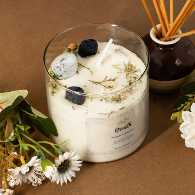 Growth - Herbs & Crystal Infused Candle