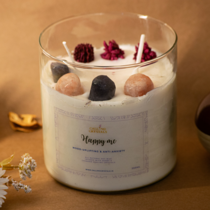 Happy Me - Herbs & Crystal Infused Candle